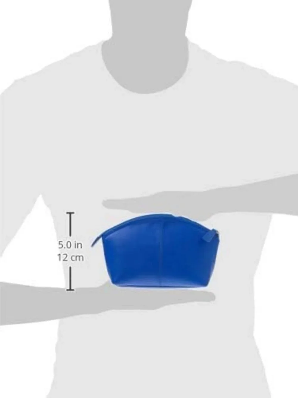 Genuine Leather RFID Blocking Makeup Pouch - Cobalt Blue Cosmetic Bag